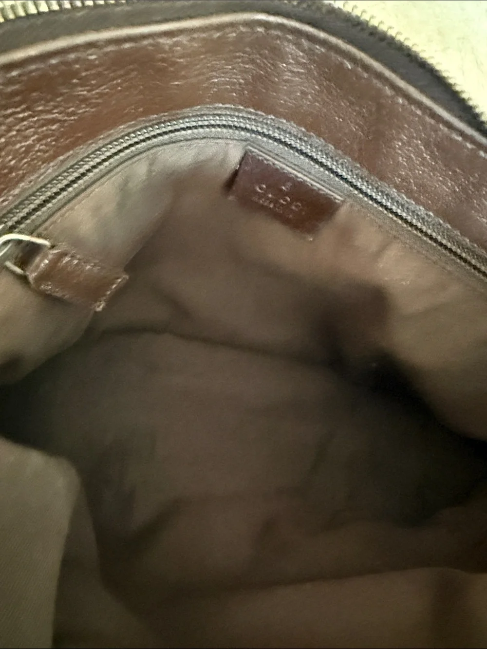 Authentic Gucci Shoulder Bag Gucci Crossbody Canvas with Brown leather Trim